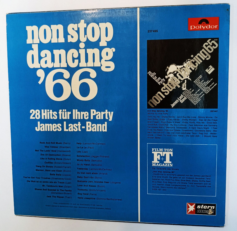 Винтажная виниловая пластинка LP James Last Band Non Stop Dancing 66 (28 Hits Fur Ihre Party) (Germany 1966)