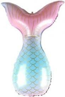 Шар (32""/81 см) Фигура, Хвост Русалочки, Русалка, Нежная радуга, Голография, Б234