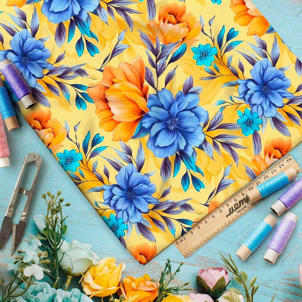 Ткань премиум атлас магический осенний