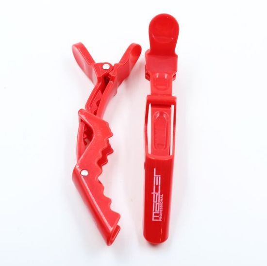 Зажим MASTER Professional MP-568-1 6шт крокодил  красный