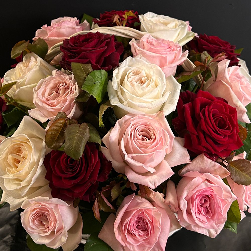 ❤️ Клубничный микс — корзина классических и ароматных романтических роз — в день всех влюблённых у Феи ❤️ Клубничный микс — корзина классических и ароматных романтических роз — в день всех влюблённых у Феи