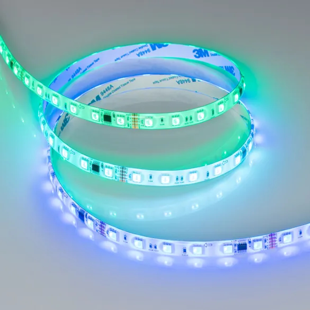 Светодиодная лента герметичная DMX-SE-B60-10mm 24V RGB-PX6 (14 W/m, IP65, 5m) (Arlight, -) 039607(1)