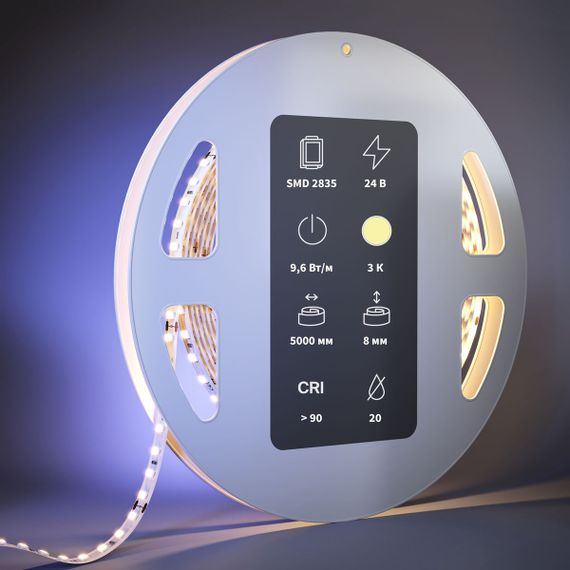 Светодиодная лента Maytoni 9,6W/m 128LED/m 2835SMD теплый белый 5M 201097