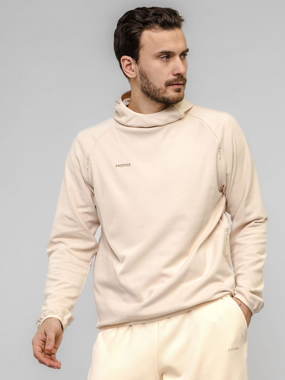 Кофта-ниндзя (с капюшоном), мужская, цвет "Мягкая нуга"