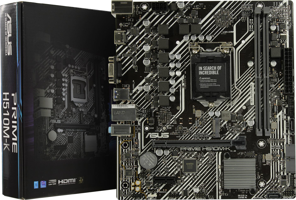 Мат. плата ASUS PRIME H510M-K (RTL) LGA1200 &lt;H510&gt; PCI-E Dsub+HDMI GbLAN SATA MicroATX 2DDR4