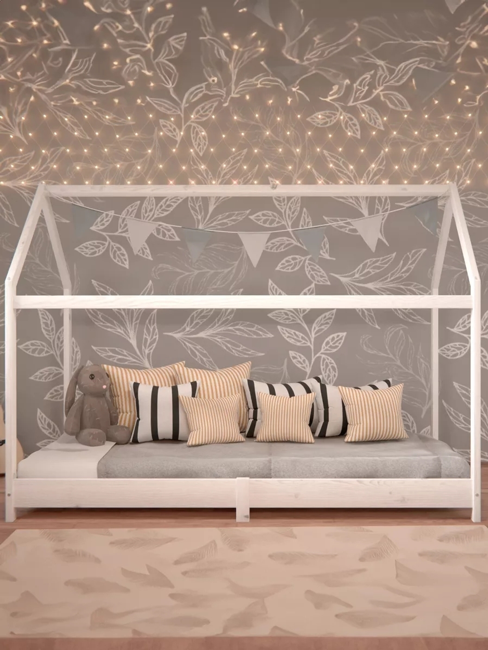 Кровать домик односпальная 90х190 Cozy, белая