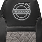 Чехлы VOLVO FH16 (экокожа, черный, серая вставка)