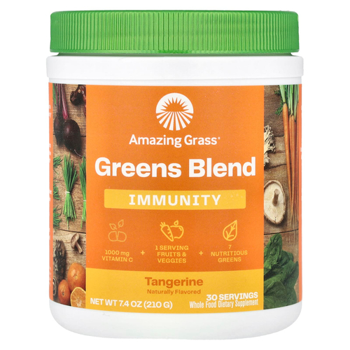 Amazing Grass, Green Blend, Immunity, мандарин, 210 г (7,4 унции)