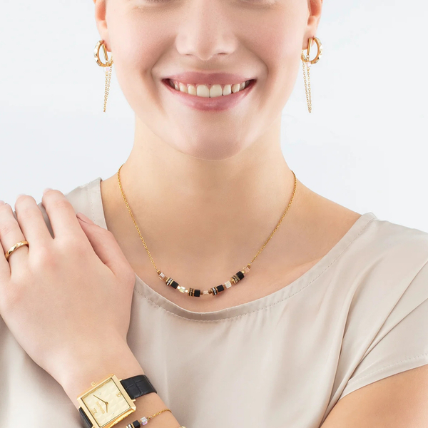 Серьги Coeur de Lion Black-Gold 5076/21-1316