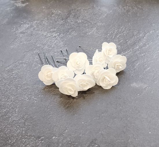 Набор шпилек "Розочки мини" латекс, 5 шт, белые
