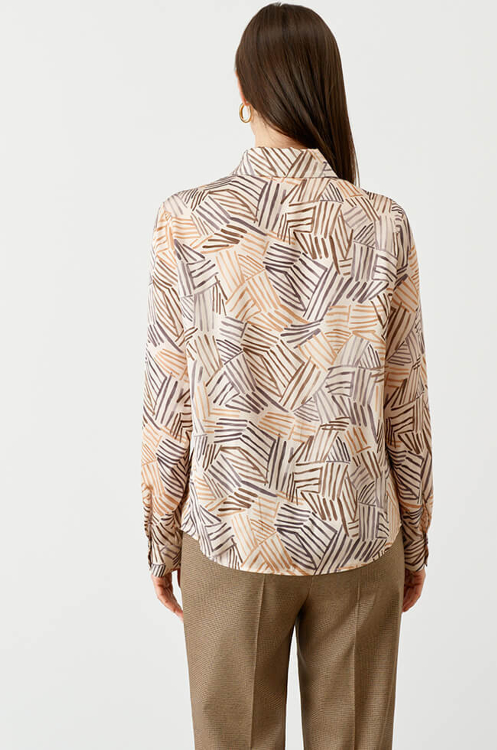 22717 Блузка женская (коричнево-бежевый принт)