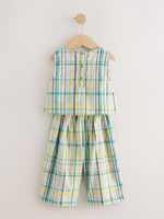 Топ и брюки в компекте для девочки Next E79-583, Молочный, Зеленый