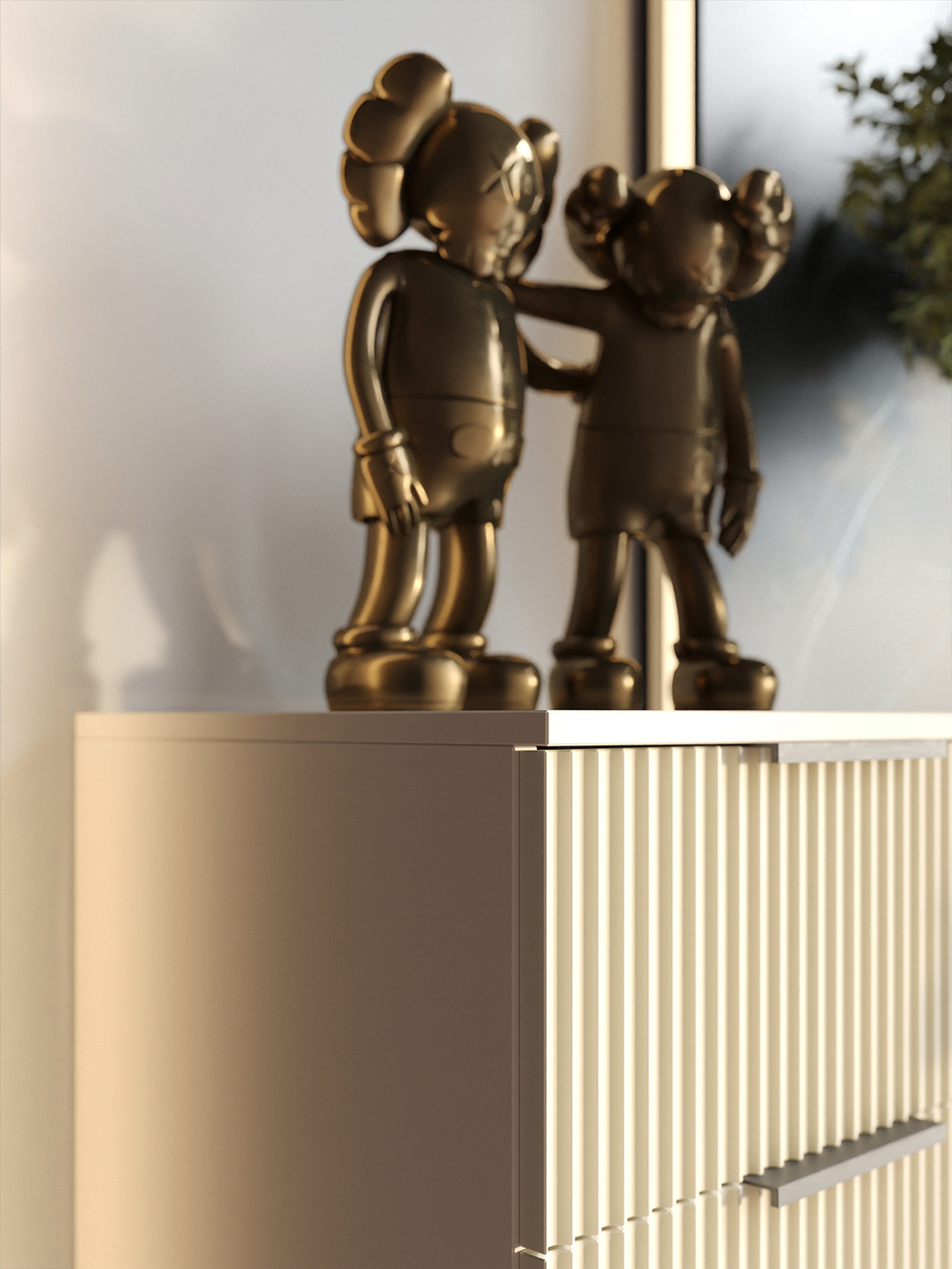 Комод Olympia для одежды, 4 ящика, цвет бежевый, габариты 45х90х40 см