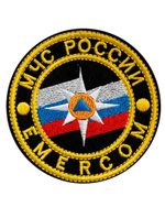 Шеврон МЧС круглый малый вышитый EMERCOM