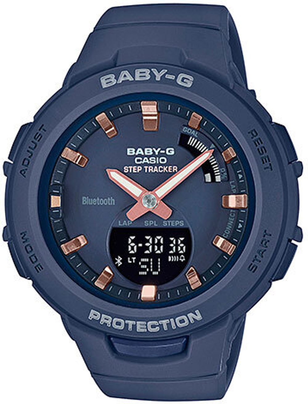 Японские спортивные наручные часы Casio Baby-G BSA-B100-2A с хронографом