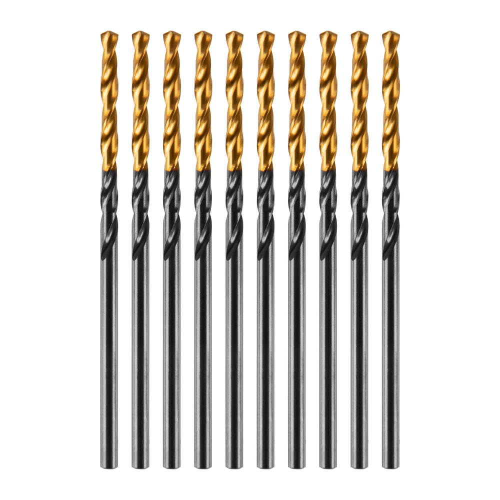 Сверло по металлу, 2 мм, HSS-Tin, Golden Tip, 10 шт. Denzel