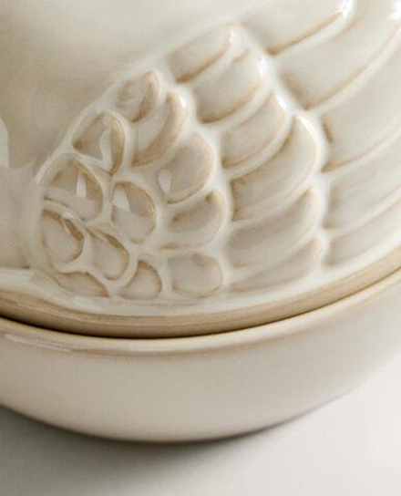 ZARA HOME КЕРАМИЧЕСКАЯ БАНКА ДЛЯ ХРАНЕНИЯ, КРЕМОВЫЙ