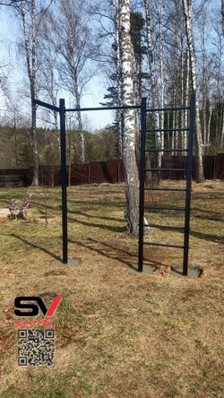 Монтаж уличной шведской стенки Sv Sport (3 вертикальных столба)