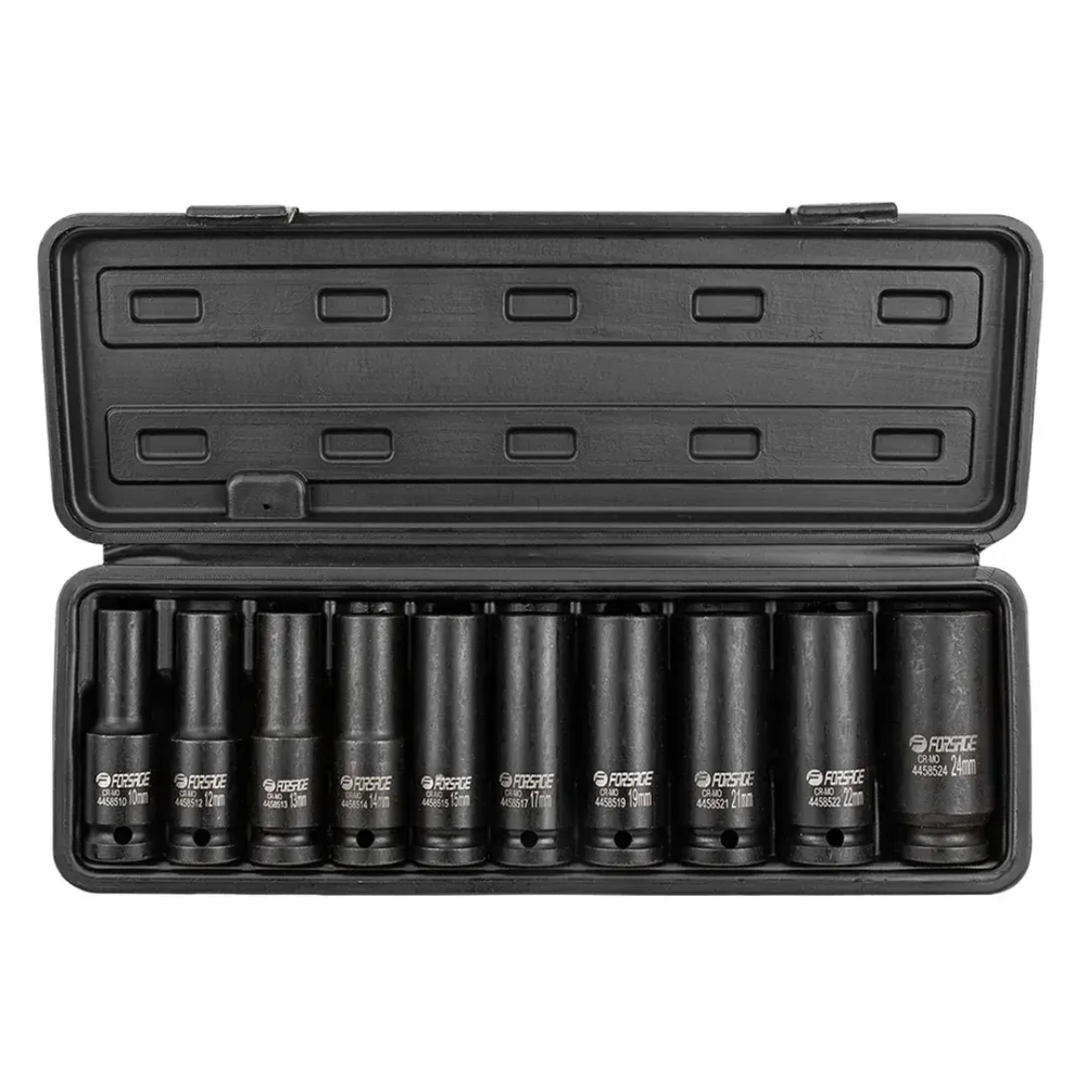 Набор головок ударных глубоких 10пр.,1/2''6гр.(10,12-15,17,19,21,22,24мм) Forsage F-4107-5MPB