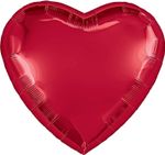 Шар (36''/91 см) Сердце, Красный, 1 шт. в уп.