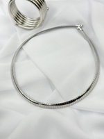 Колье клавиши тонкое, оттенок серебро глянец