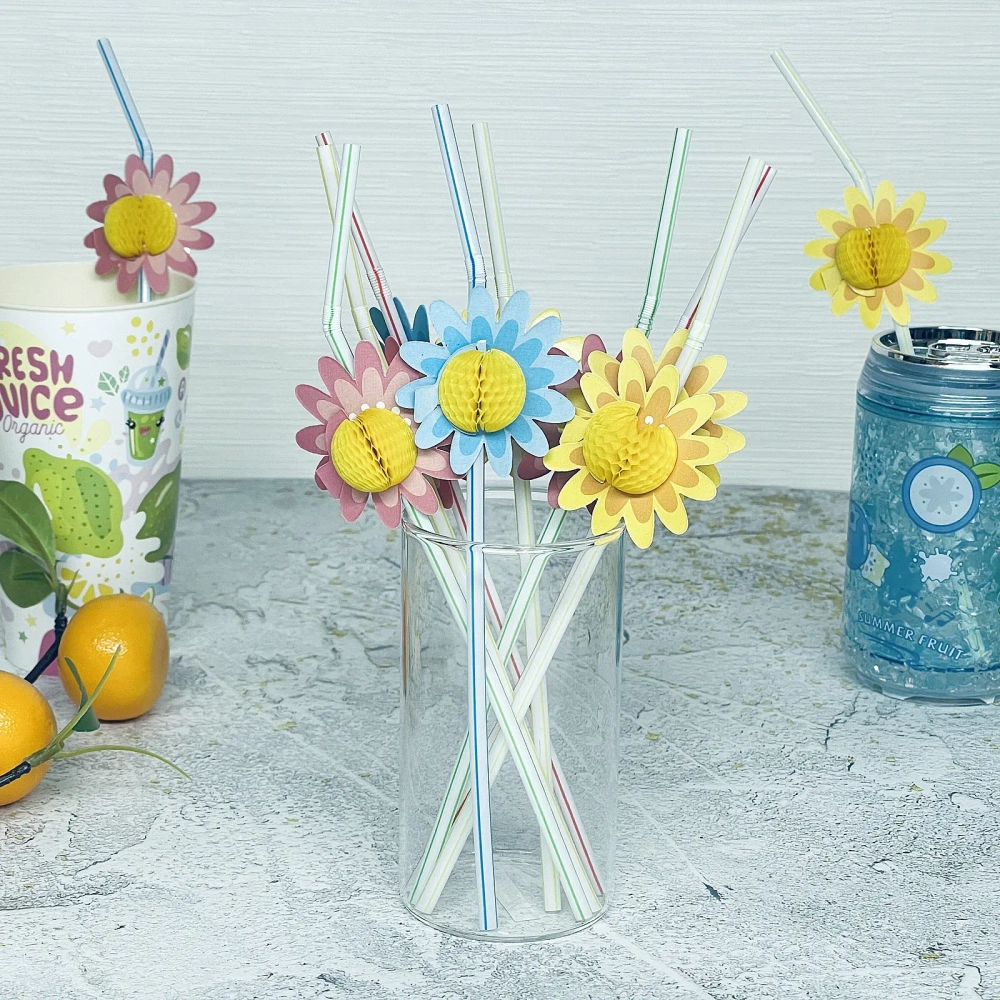 Трубочка для коктейля «Цветущий сад», 24 см, d-5мм (набор 10 шт), микс
