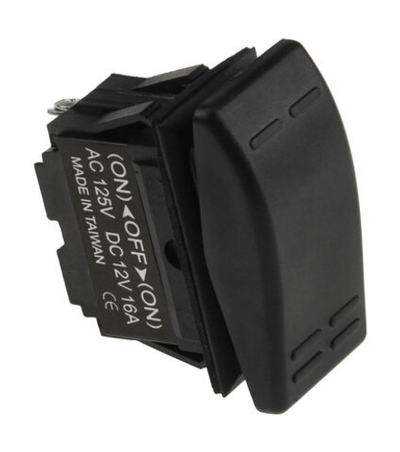 Переключатель трехпозиционный (ON)-OFF-(ON) 12В/16А 3Р без фиксации