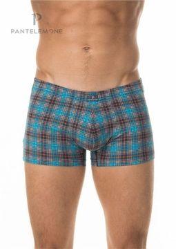 Трусы мужские боксеры Pantelemone PMH-1400, клетка бирюзовая