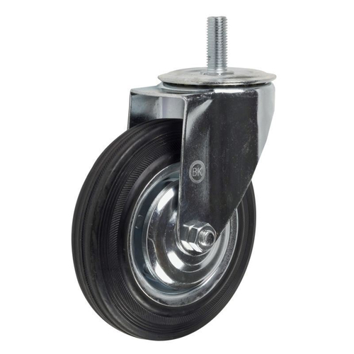 Колесо d85 поворотное болт. креплен.(М12) Черная резина 008360