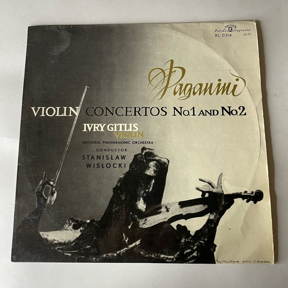 Винтажная виниловая пластинка LP Paganini Паганини, Ivry Gitlis, Warsaw Philharmonic Orchestra, Stanis aw Wis ocki, Violin Concertos No. 1 And No. 2 (Польша 1968)