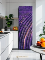 Наклейка интерьерная на холодильник лавандовое поле