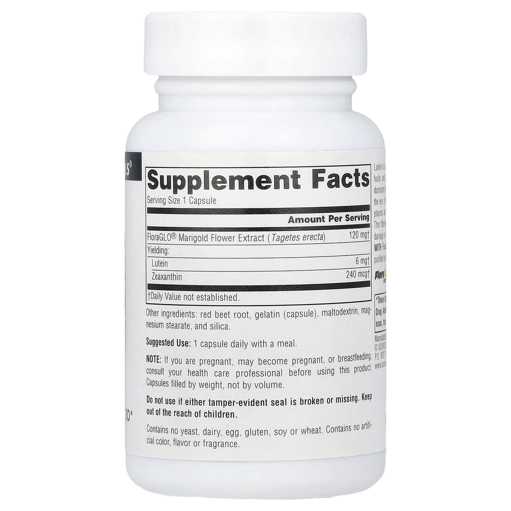 Source Naturals, лютеин с FloraGLO®, 6 мг, 90 капсул