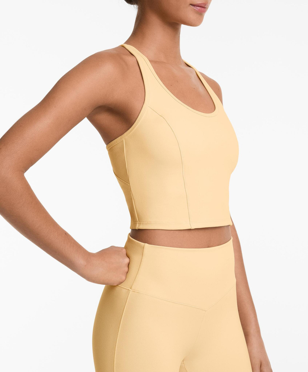 Oysho Топ-майка из полиамида, желтый