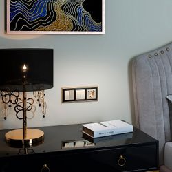 Выключатель двухклавишный с подсветкой без рамки Werkel шампань рифленый W1120110