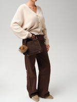 Замшевая сумка Polly DBR 31348 черный каштан