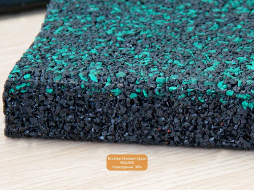 Резиновая плитка EcoStep Standart Space 500х500 (30-60 мм) с рельефным основанием