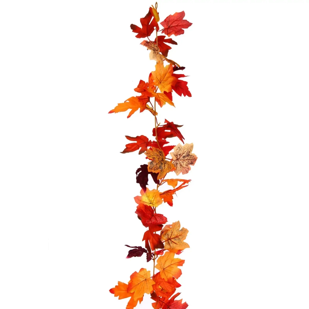 Лиана искусственная «Green garden» 170см клен, цвет оранжево-красный