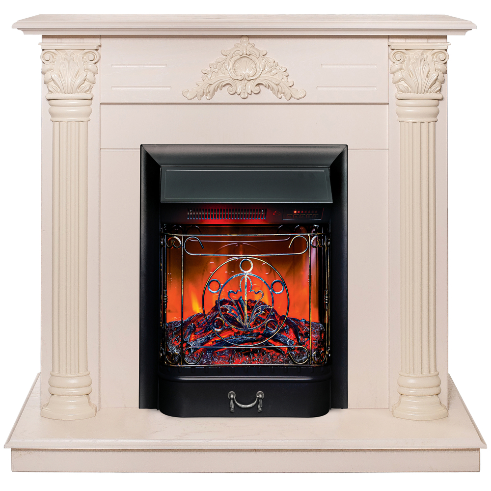 Каминокомплект Real Flame Stefania WT-F612 с очагом Majestic Lux Black RC