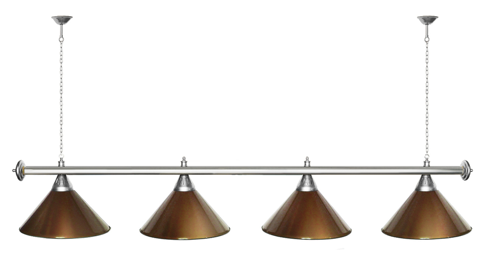 Лампа STARTBILLIARDS 4 пл. (плафоны зеленые,штанга зеленая,фурнитура золото)