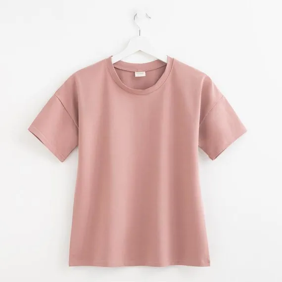 Футболка женская Basic line, цвет пыльно-розовый, р-р 46