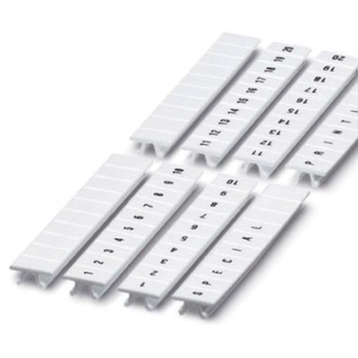 Маркировка для клемм, ширина 8 мм, узкая, для клемм Push-in, белая, L1,L2,L3,N,PE, горизонтальная ориентация, 1 шт. = карта из 56 маркеров