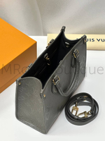 Серая сумка Louis Vuitton Onthego PM с узором монограм