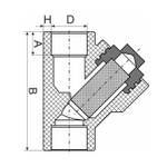 Фильтр косой 25 EVER® plast  СЕРЫЙ (Россия)