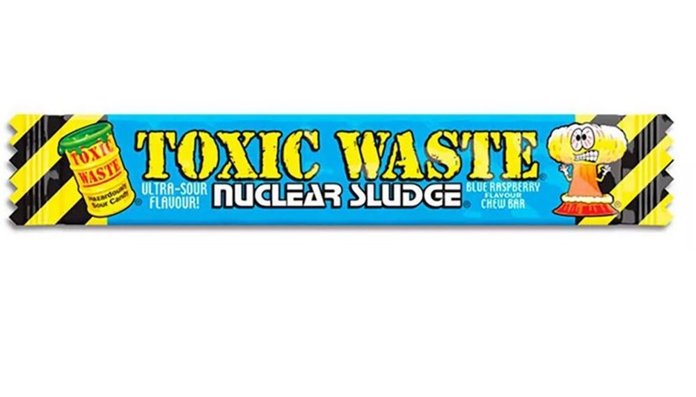 Кислая жевательная конфета Toxic Waste Nuclear Sludge Blue Raspberry со вкусом малины, 20 г