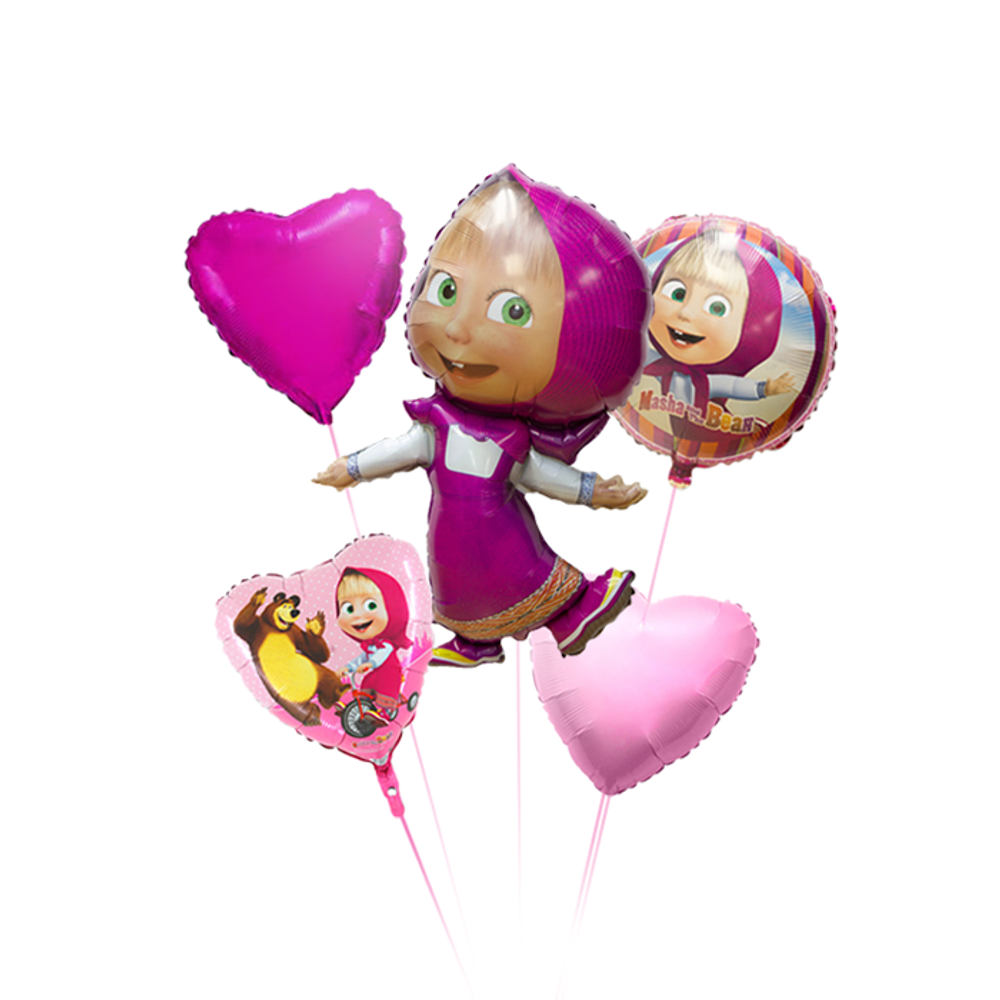 Композиция из воздушных шаров "Маша и медведь"