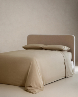 Zara Home - Простыня с ситцевой резинкой, высота 30 см (вес 300 нитей), бежевый, 160х200х30 см