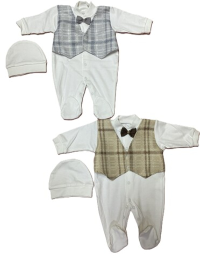 Комбинезон с бабочкой праздничный в комплекте с шапочкой на рост 56 см