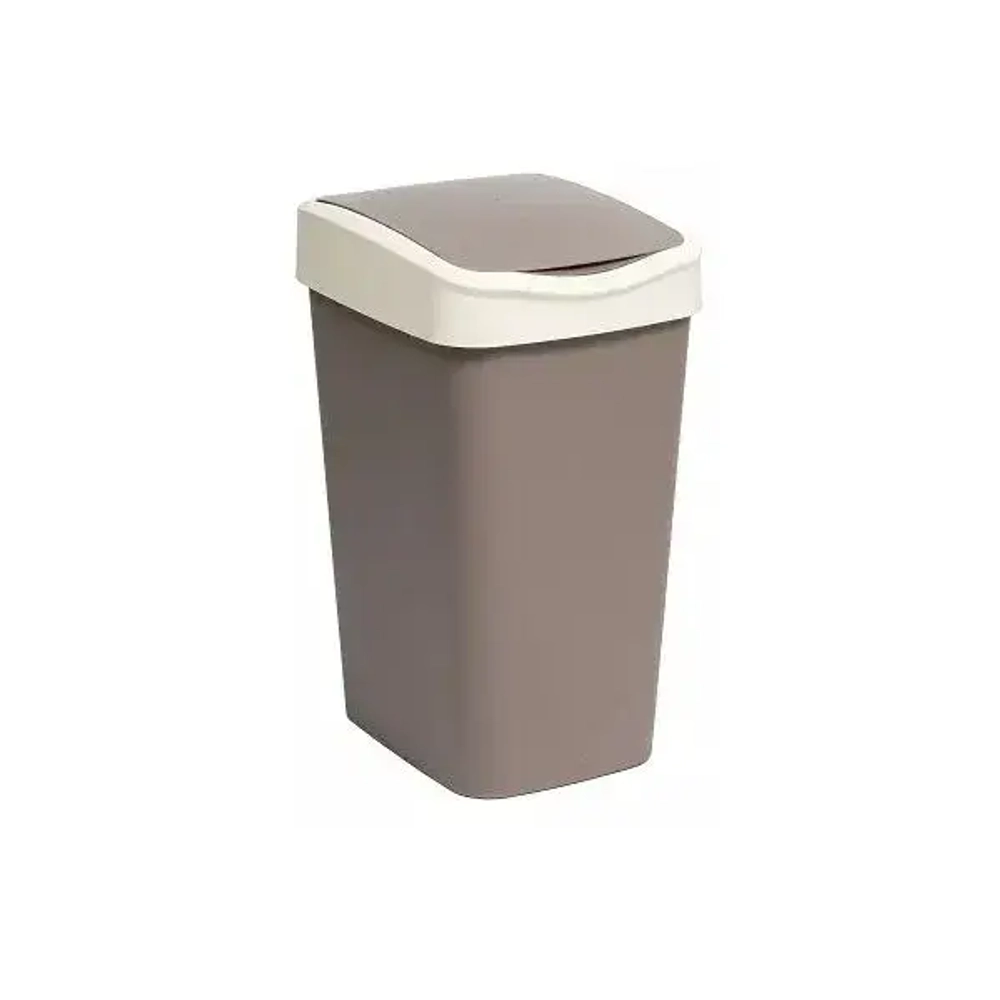 Ведро для мусора с подвижной крышкой Tandem 10л (шоколад/слон.кость)