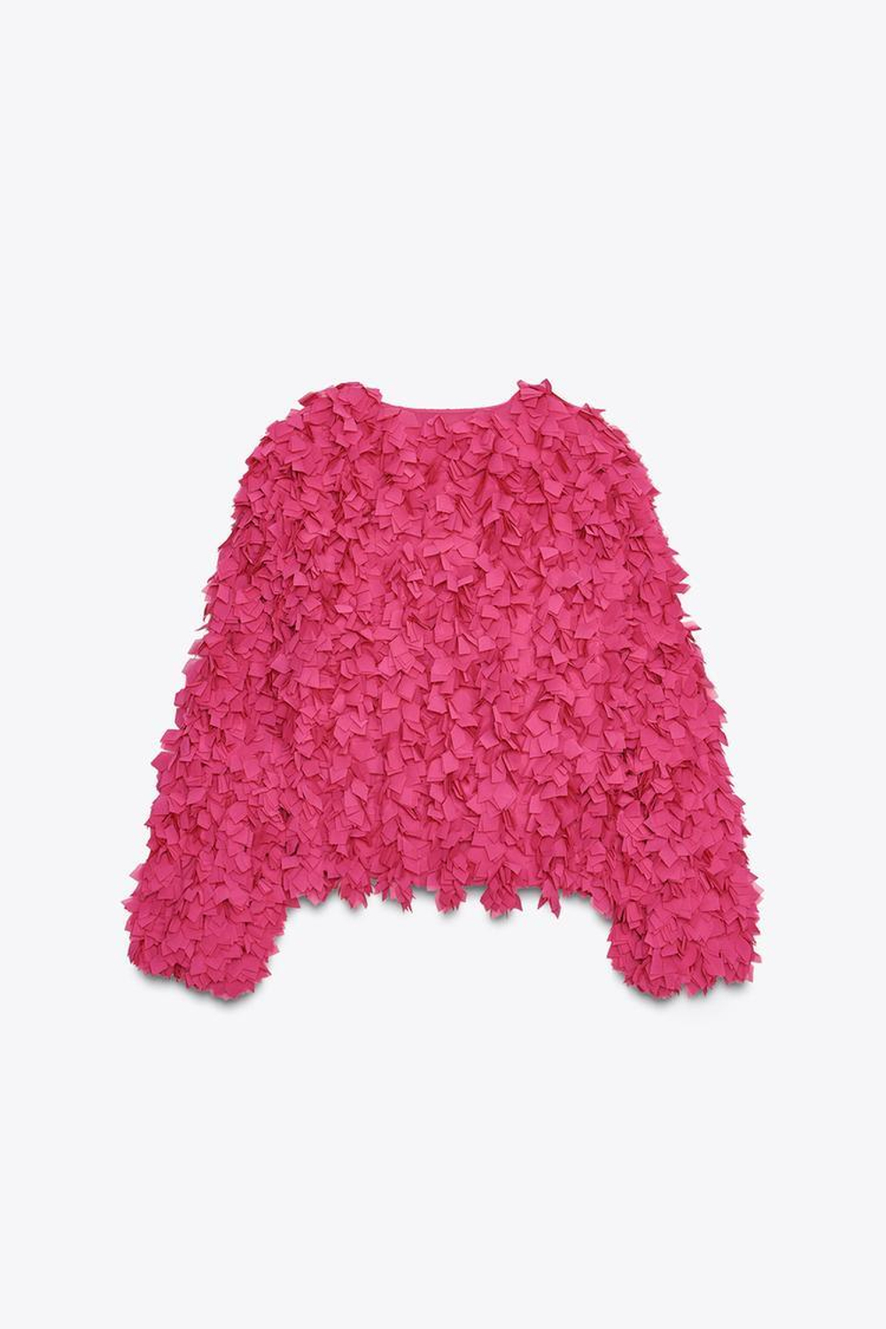 ZARA КАРДИГАН ИЗ ЛЕПЕСТКОВ, ЦВЕТ ФУКСИИ