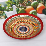 Ляган глубокий 34см красный Риштанская Керамика